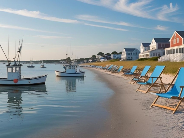 Saturday morning at a Cape Cod farmers market with local vendors, fresh produce, and a charming village backdrop.