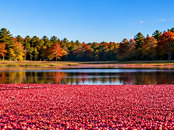 Cape Cod cranberry harvest 2026 with red cranberries in an autumn bog